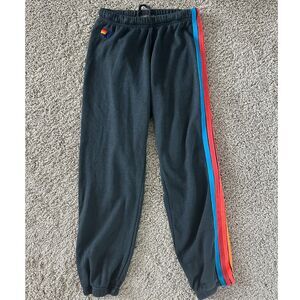 Aviator Nation 5 Stripe Sweatpants – Women’s Small – Charcoal Gray